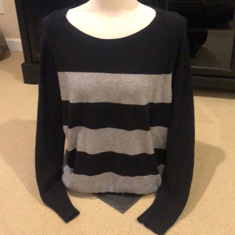 Cashmere Grey and Black Sweater